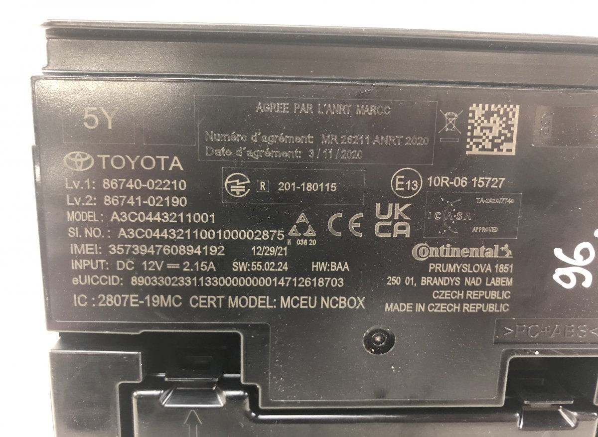 8674002210 Phone / bluetooth control unit TOYOTA COROLLA XII (E210) (2018-)