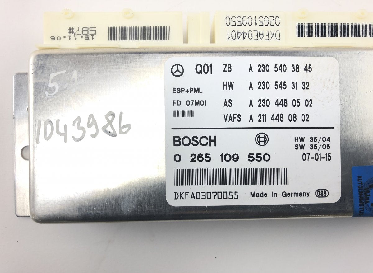 0265109550 ESP control unit MERCEDES-BENZ SL-CLASS (R230) (2001-2012)