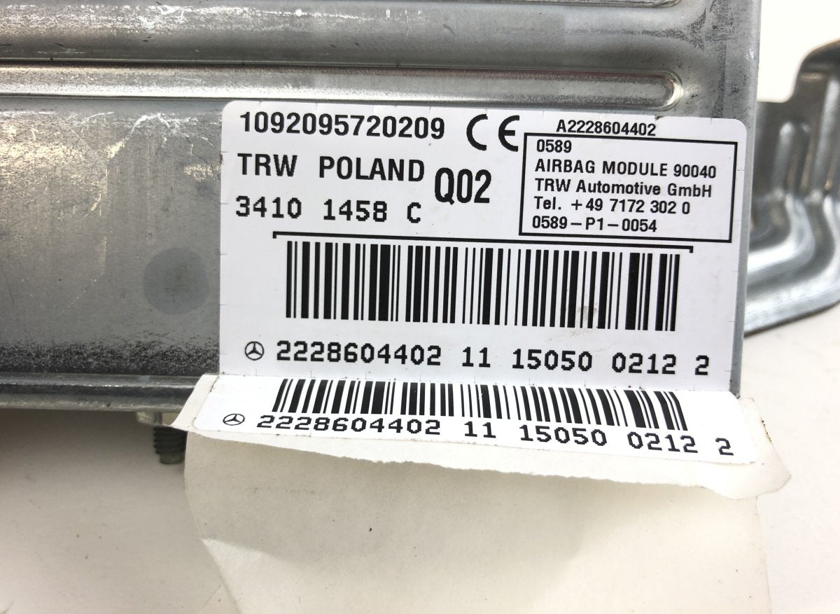 A2228604302 A2228604402 Airbag set MERCEDES-BENZ S-CLASS (W222, X222) (2013-2020)
