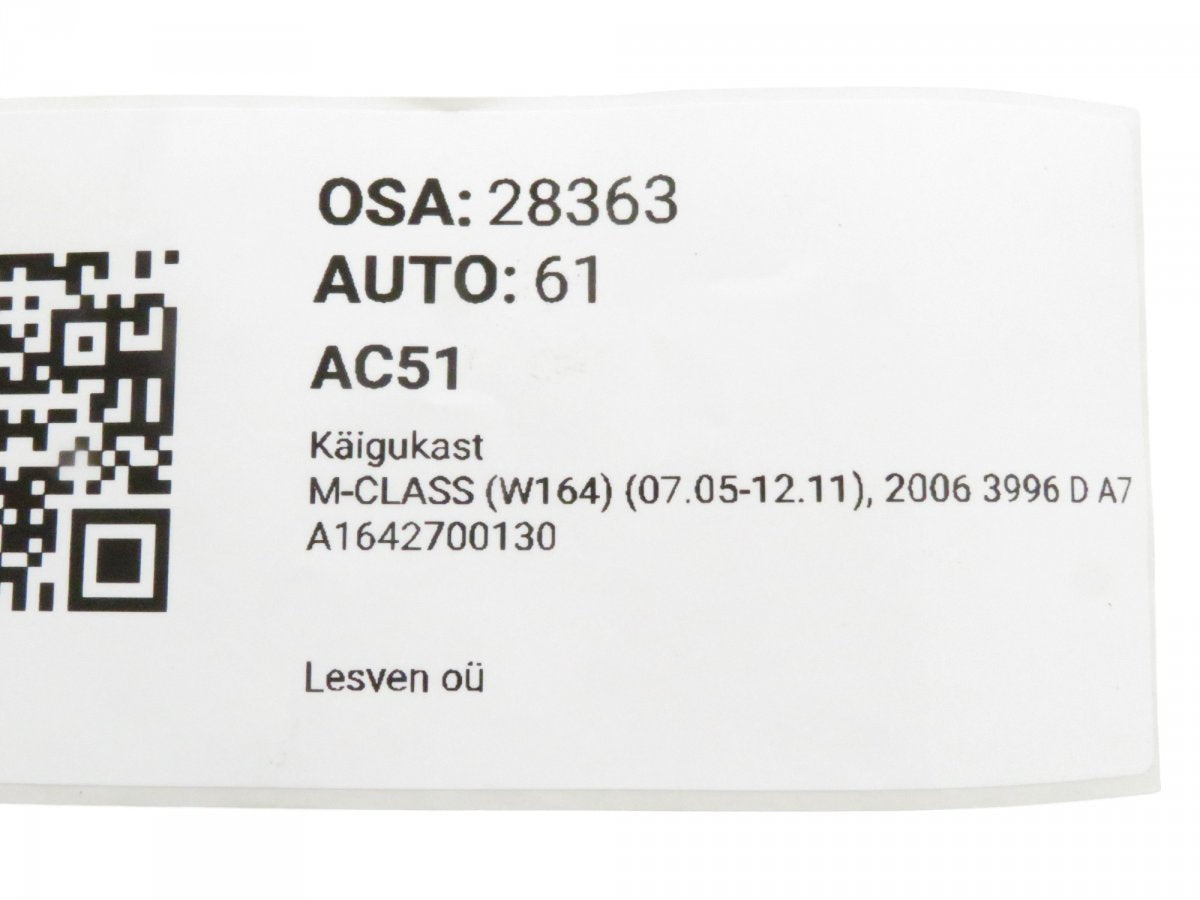 A1642700130 1642706301 72290300803898 722903 722.903 Gearbox MERCEDES-BENZ ML-CLASS (W164) (2005-2011)