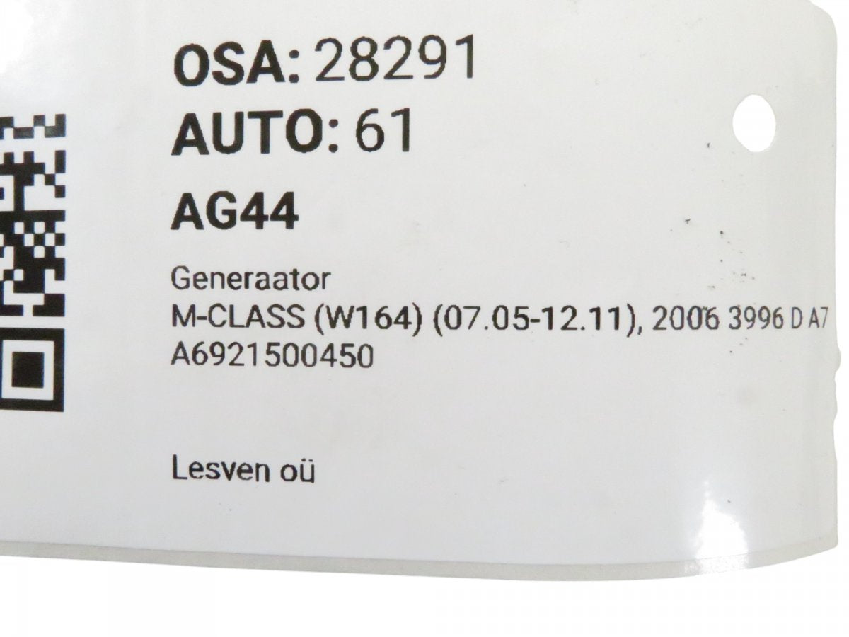 A6921500450 Alternator MERCEDES-BENZ ML-CLASS (W164) (2005-2011)