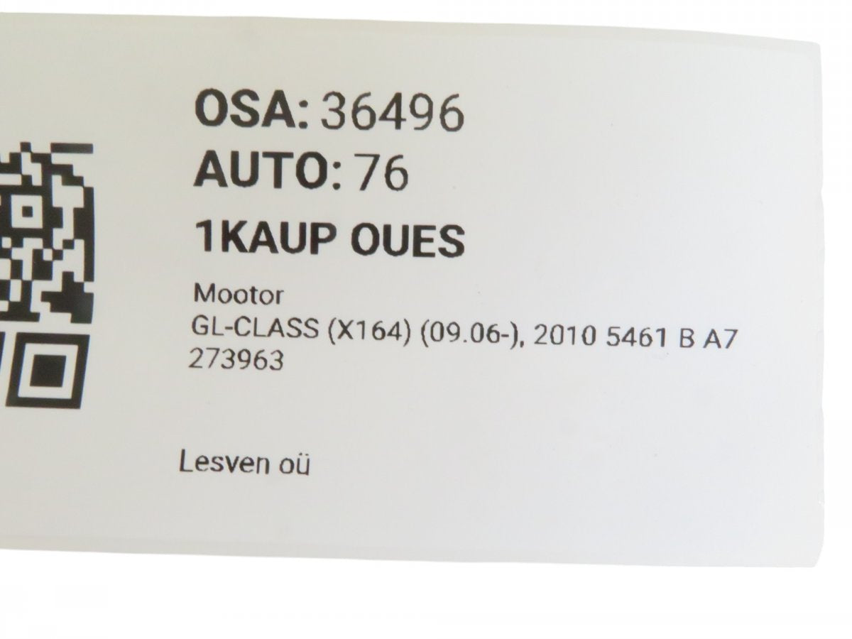 273963 273.963 A2730109300 Engine MERCEDES-BENZ GL-CLASS (X164) (2006-2012)