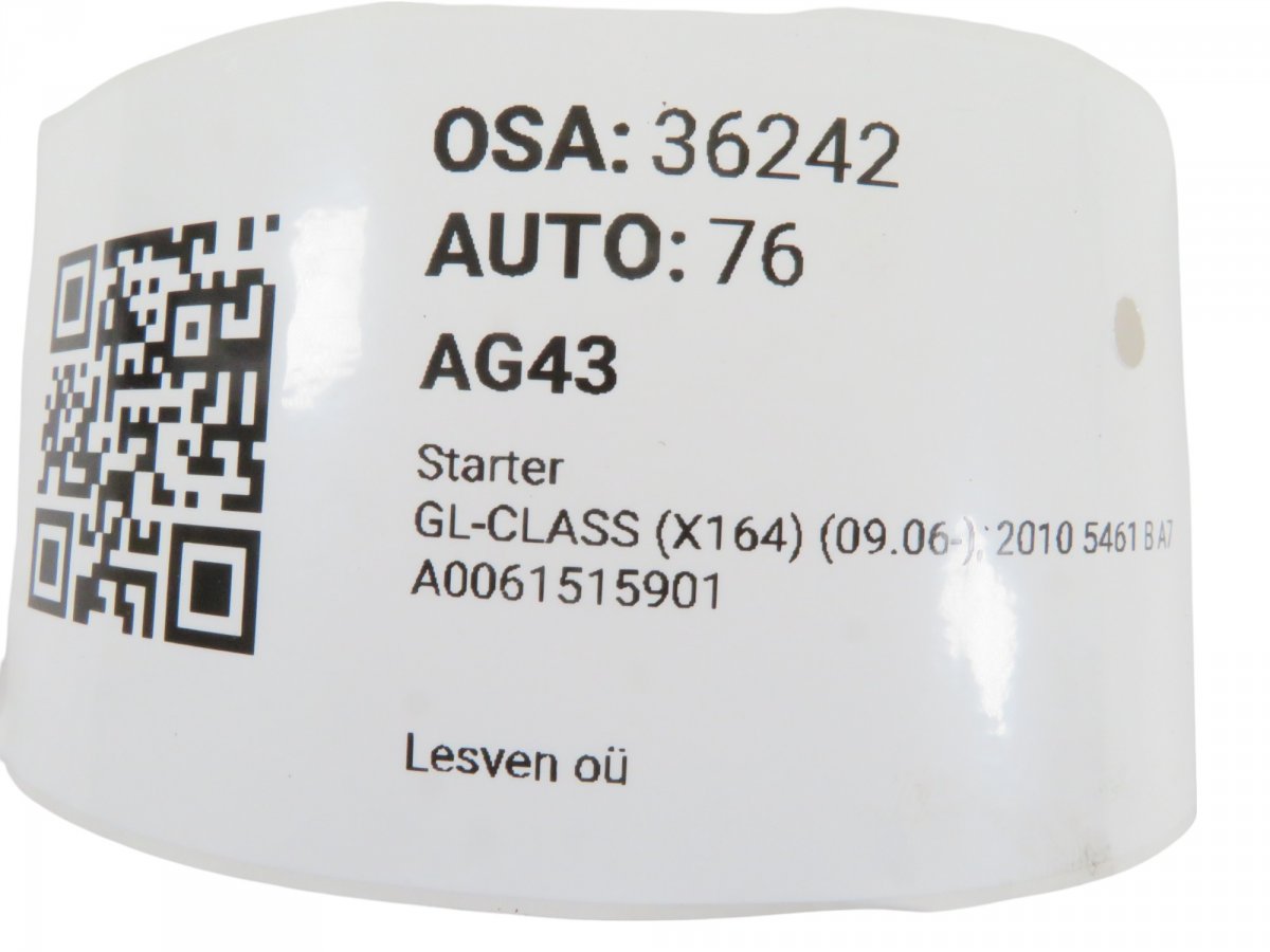 A0061515901 Starter motor MERCEDES-BENZ GL-CLASS (X164) (2006-2012)