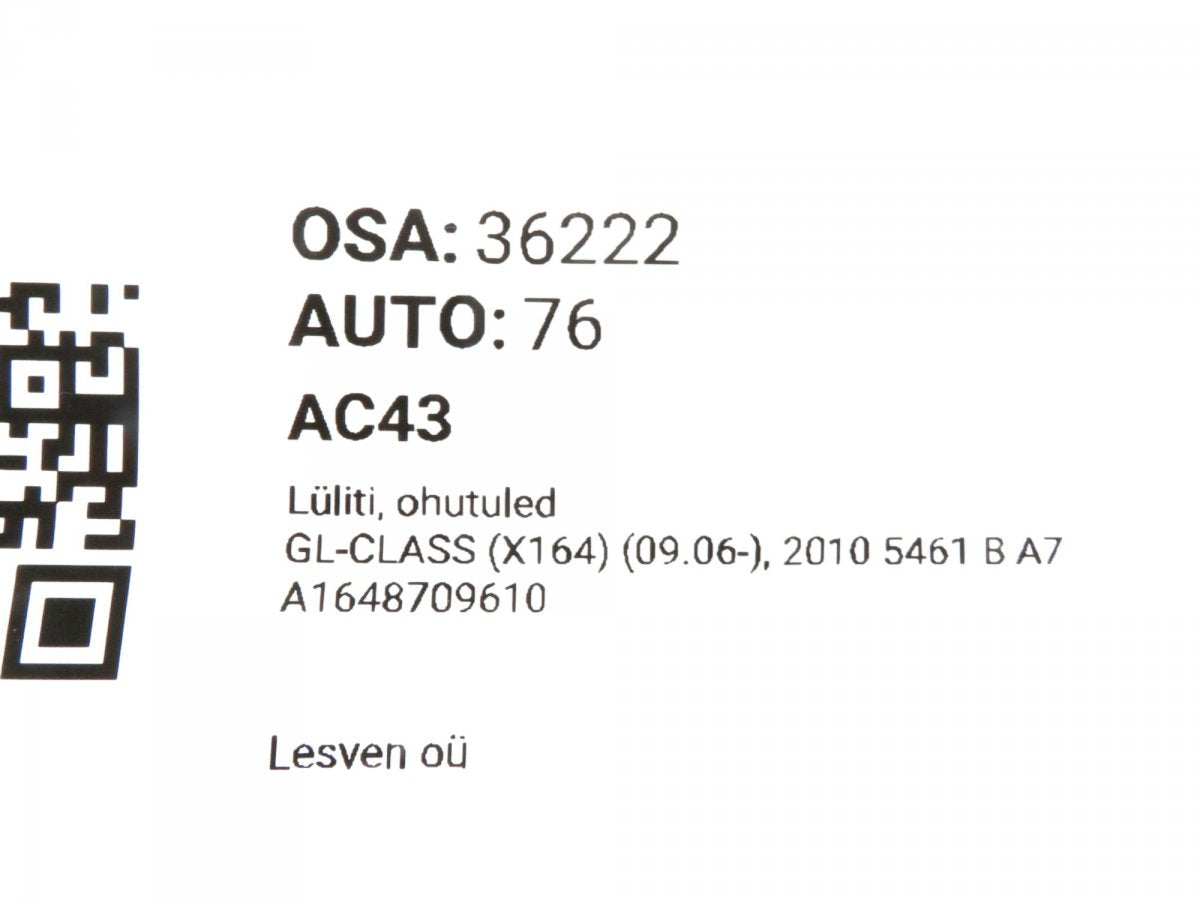 A1648709610 A16487060109174 A16487096109174 A1648709610 Hazard switch MERCEDES-BENZ GL-CLASS (X164) (2006-2012)