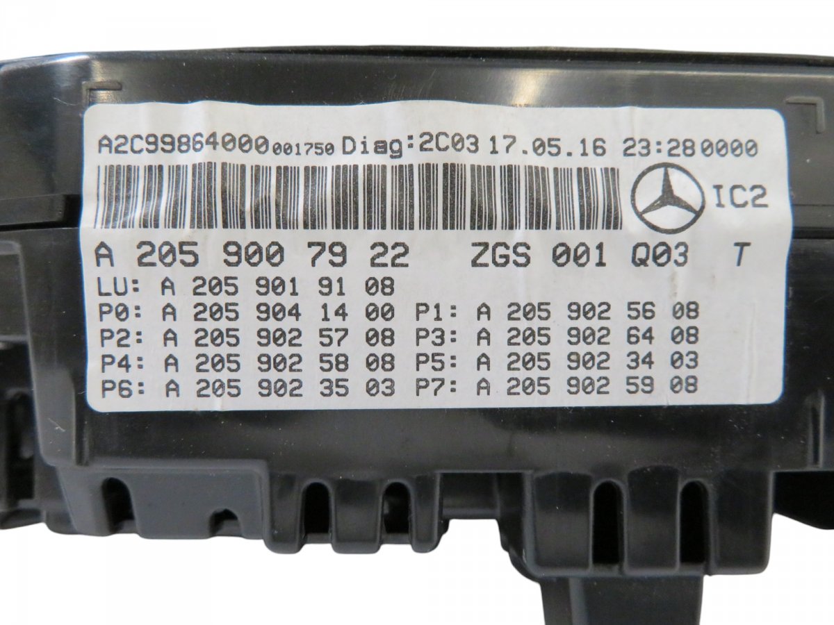 A2059007922 A2059003427 A2059008829 A2539000406 Instrument Cluster MERCEDES-BENZ C-CLASS (W205) (2013-2021)