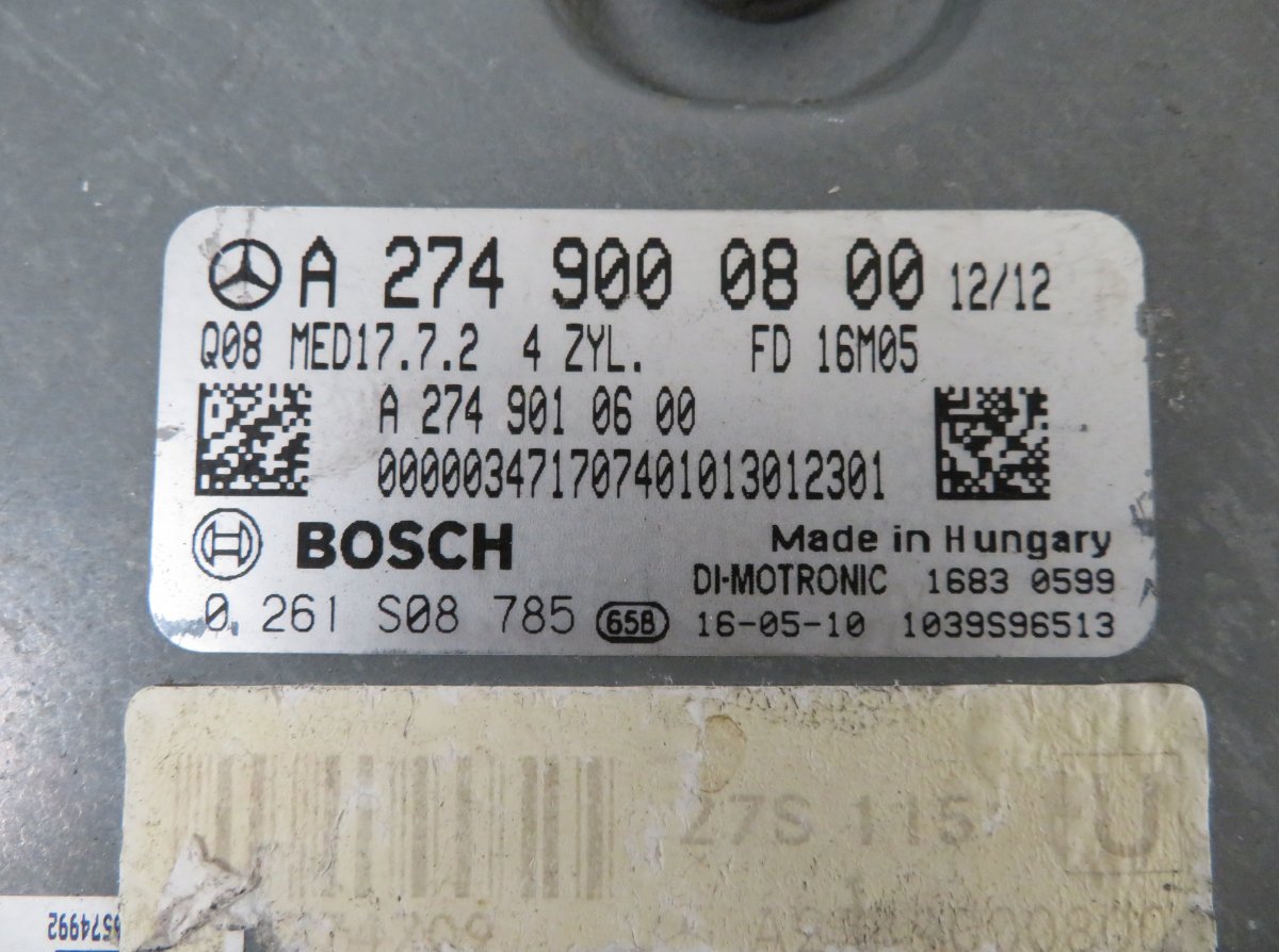 A2749000800 A2749002900 Engine Control Unit / module (ECU) MERCEDES-BENZ C-CLASS (W205) (2013-2021)