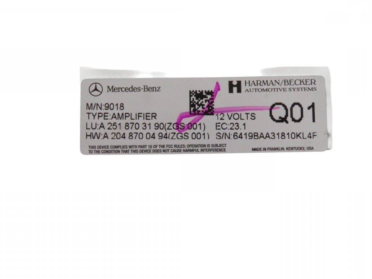 A2518703190 A2519007300 Audio amplifier MERCEDES-BENZ R-CLASS (W251) (2006-2013)
