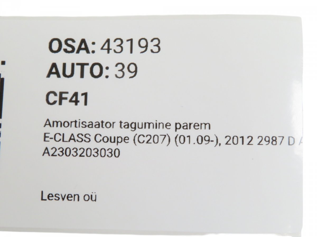 A2073203030 A2073263000 Shock Absorber Rear Right MERCEDES-BENZ E-CLASS Coupe (C207) (2009-2016)