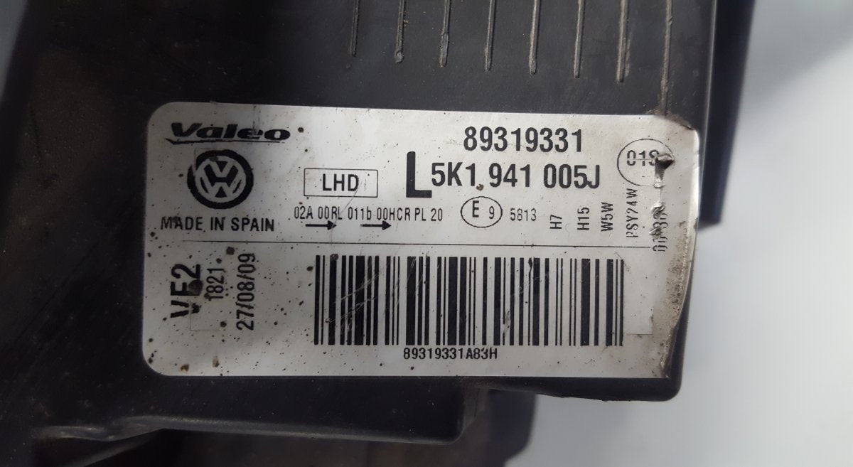 5K1941005J Headlight left VW GOLF VI (5K) (2008-2013)