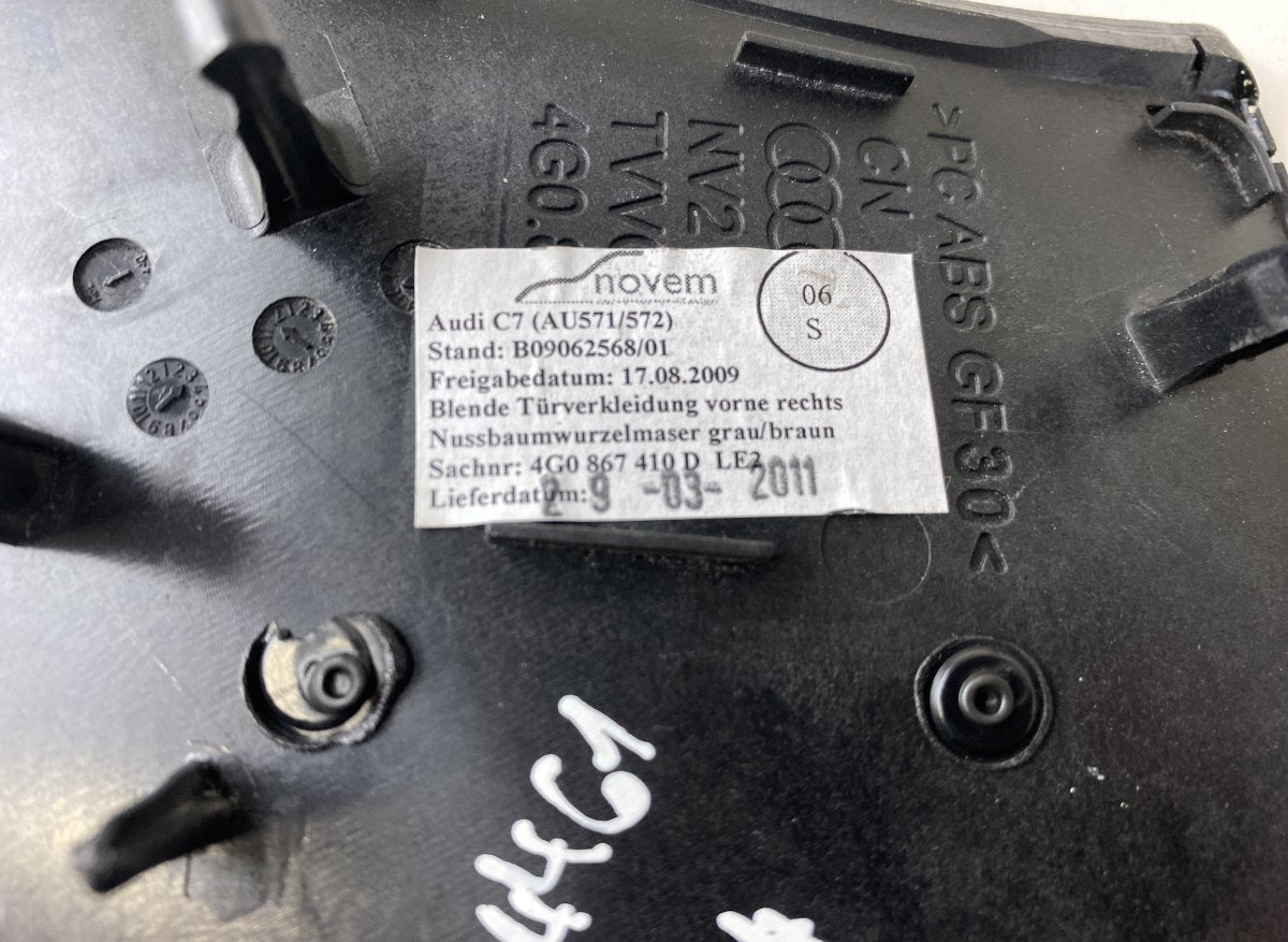 4G0867409E 4G0867410D 4G1853190E 4G1853189B Dashboard Trim AUDI A6 / A6 ALLROAD (C7, 4G) (2010-2018)