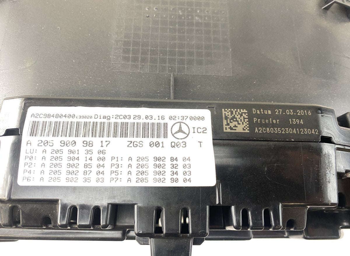 A2C98480400 Instrument Cluster MERCEDES-BENZ C-CLASS (W205) (2013-2021)