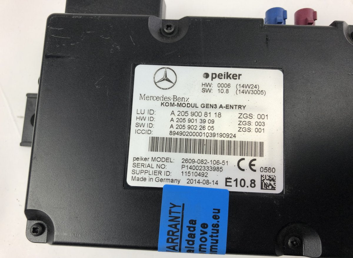 260908210651 2609-082-106-51 Phone / bluetooth control unit MERCEDES-BENZ C-CLASS (W205) (2013-2021)