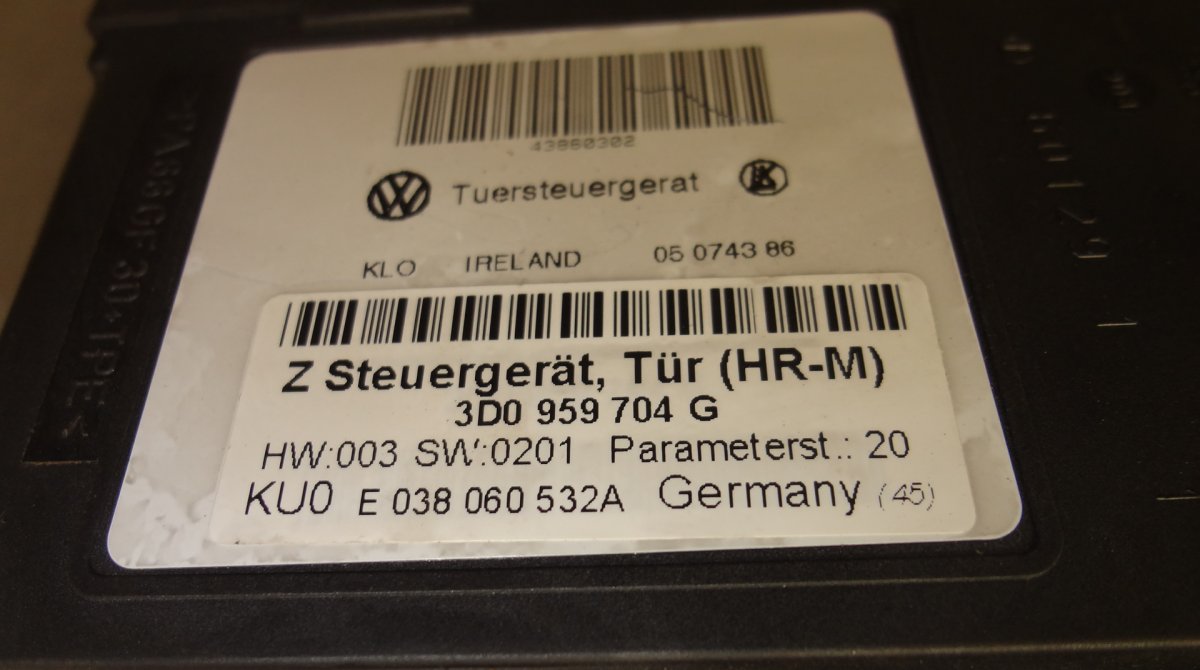 038060140F Window Regulator Compl. rear right VW PHAETON (3D) (2002-2016)