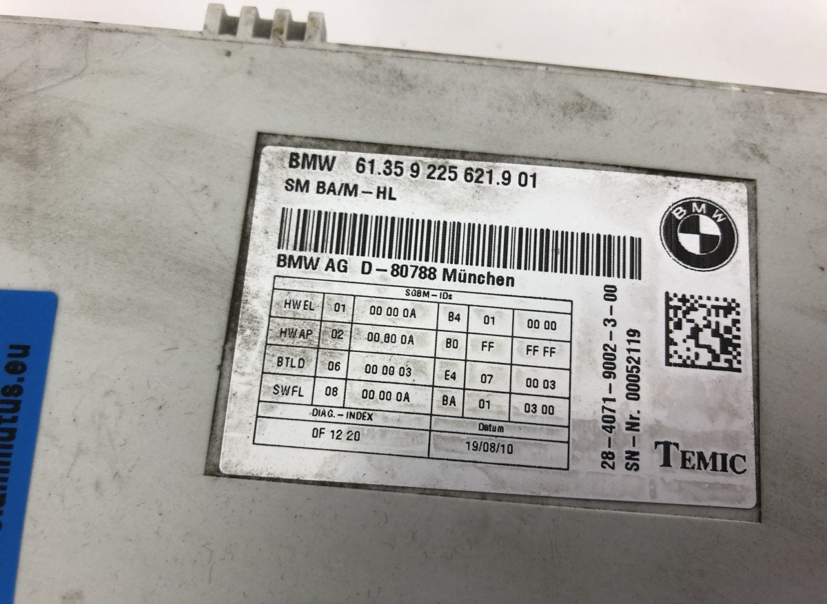 9225621 Seats control unit BMW 7 (F01, F02) (2008-2016)