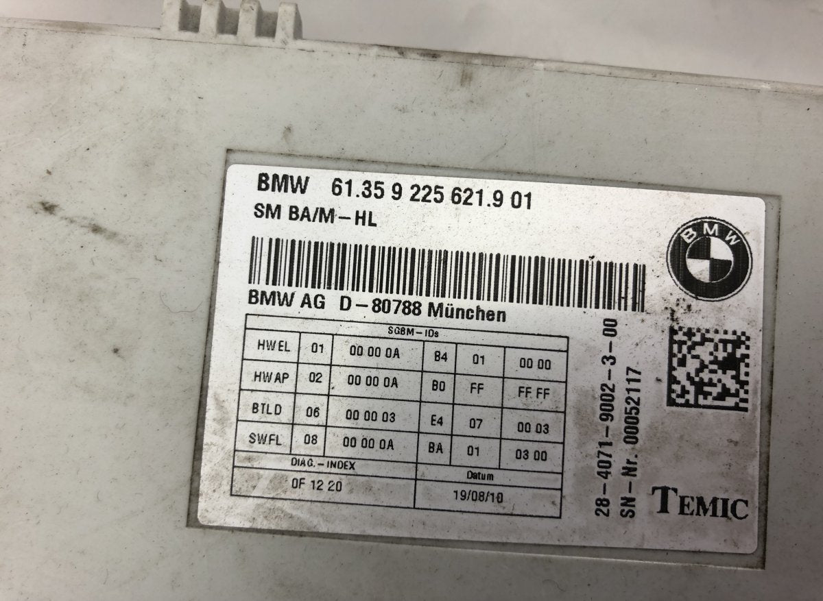 9225621 Seats control unit BMW 7 (F01, F02) (2008-2016)