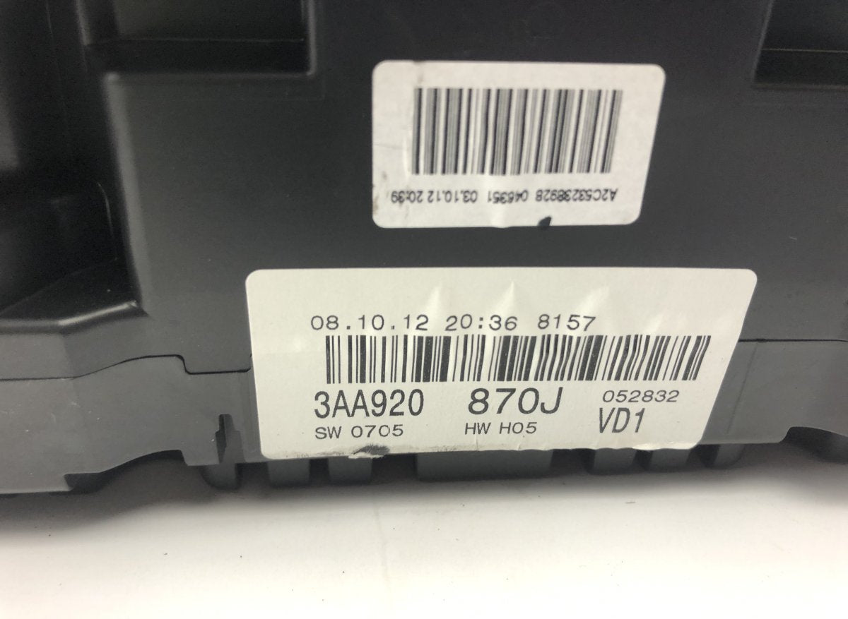 3AA920870JX Instrument Cluster VW PASSAT B7 / ALLTRACK (2010-2015)