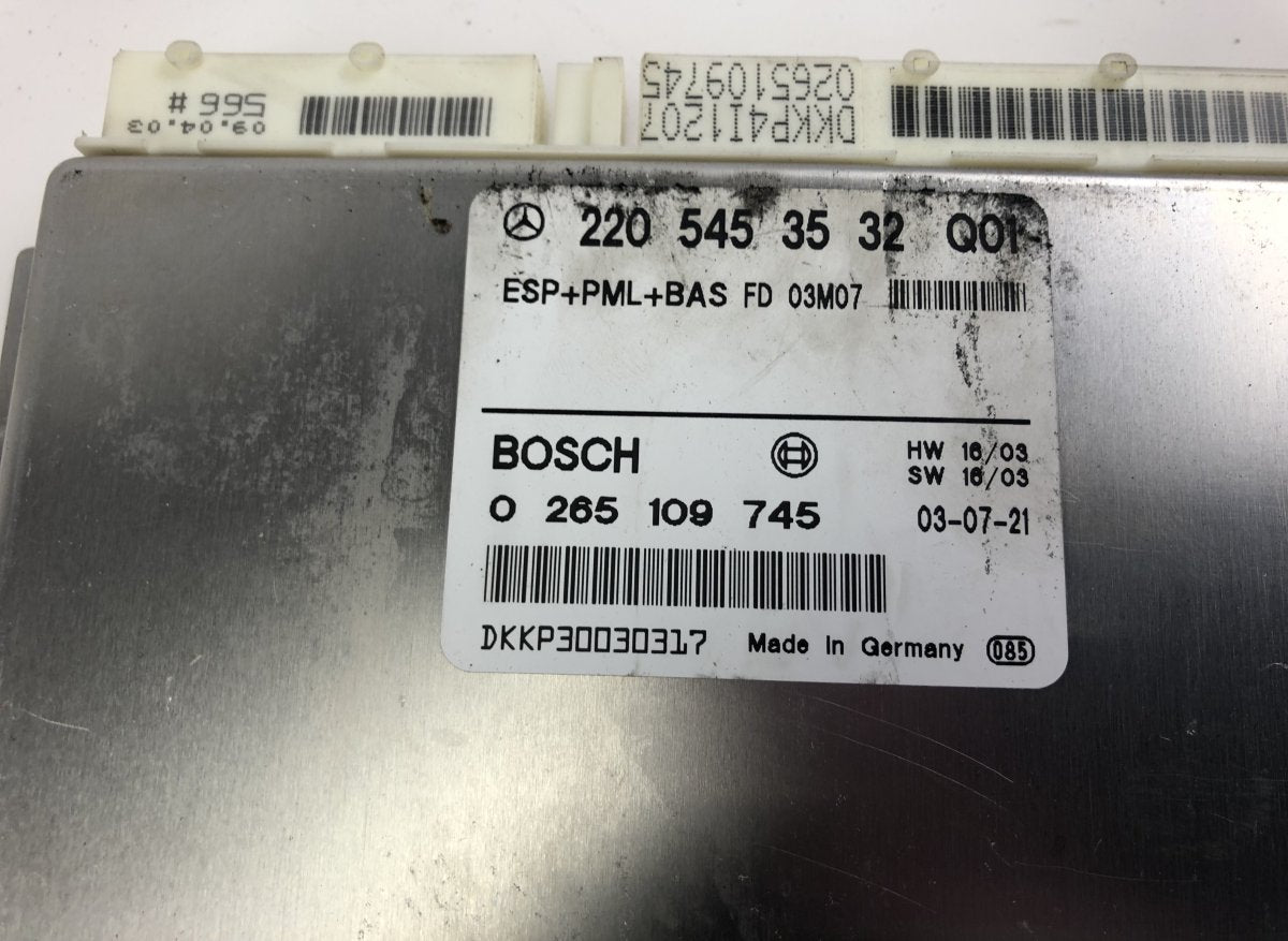 0265109607 ESP control unit MERCEDES-BENZ S-CLASS (W220) (1998-2005)