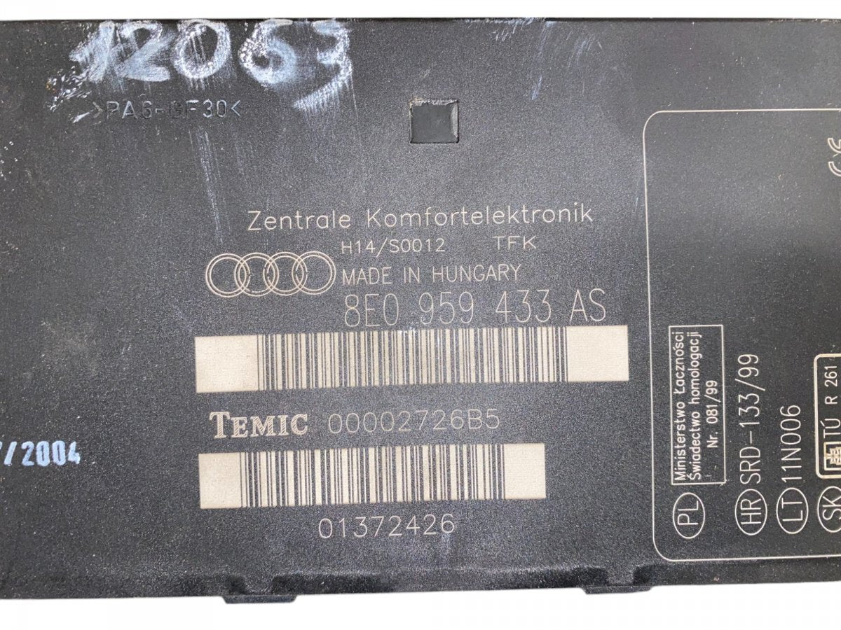 00002726B5 SED-133/99 Body control module (BCM) AUDI A4 (B6) (2000-2004)