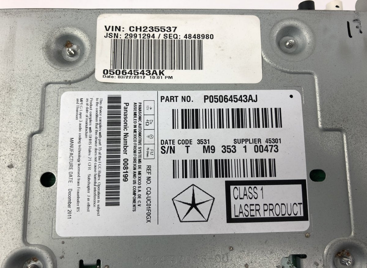 5064543AL Radio CHRYSLER 300C II (2010-2023)