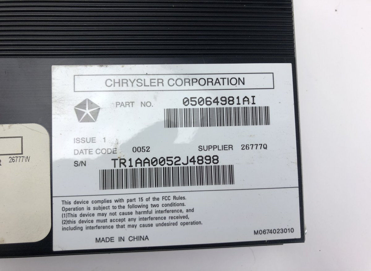 5064981AG Audio amplifier CHRYSLER 300C II (2010-2023)