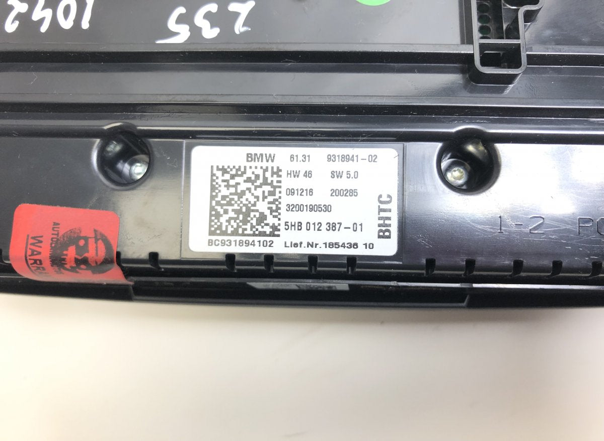 9318941 Heater control panel MINI MINI CLUBMAN II (F54) (2014-2024)