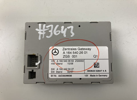 A1645402601 A1645403662 A1644420427 A2C53299535 Central gateway module MERCEDES-BENZ ML-CLASS (W164) (2005-2011)