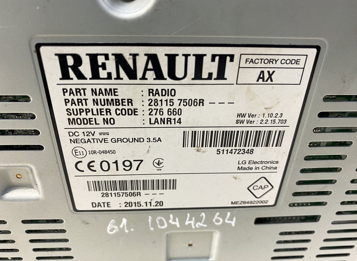 281157506R Radio tuner RENAULT ESPACE V (JR) (2015-2023)