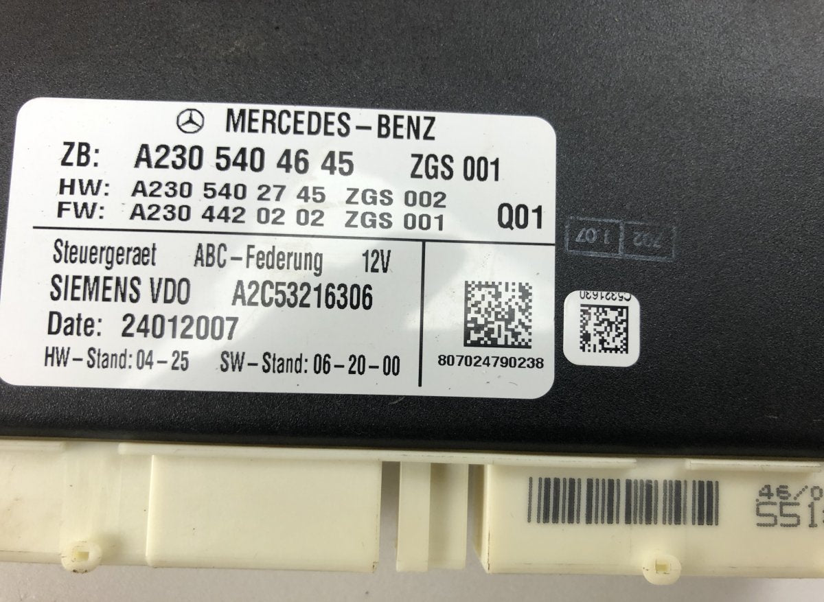 A2305404345 Level/air suspension control unit MERCEDES-BENZ SL-CLASS (R230) (2001-2012)