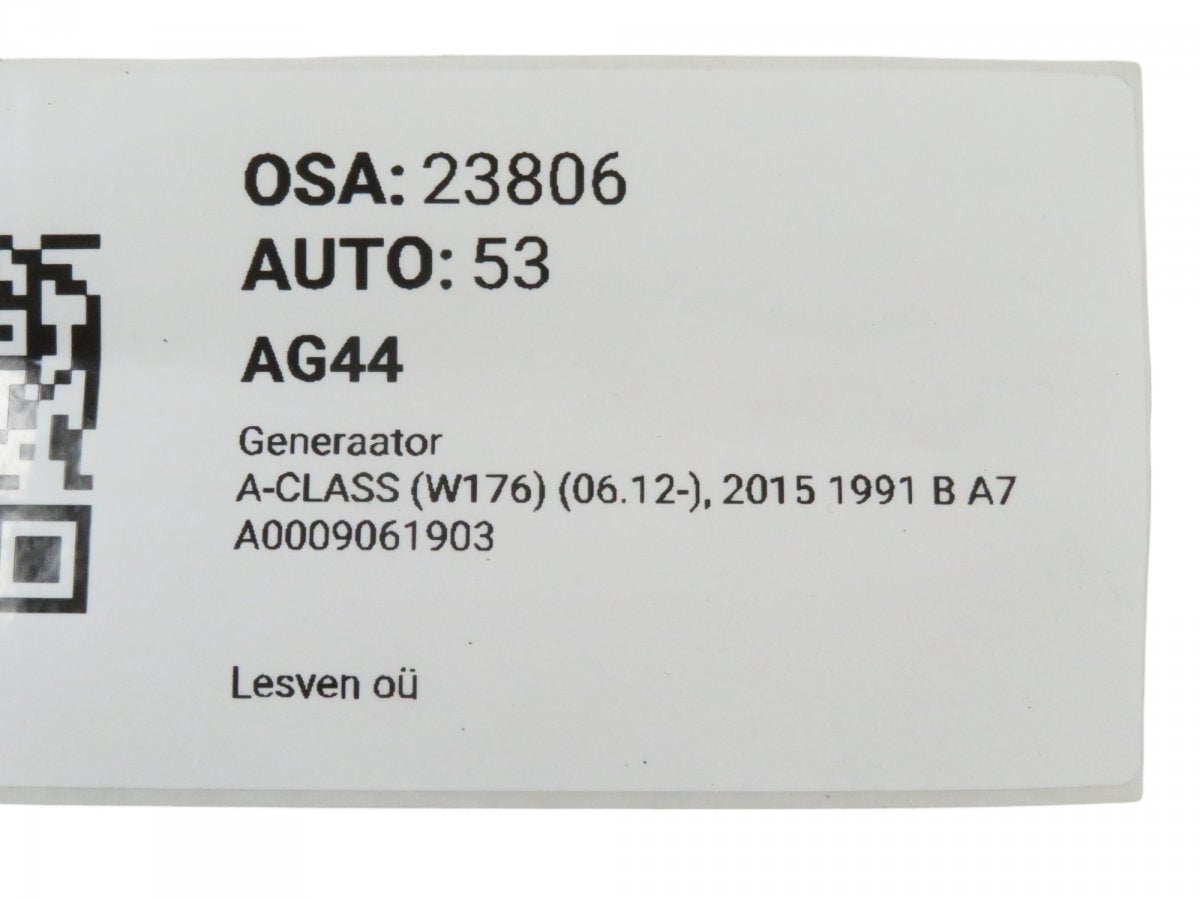 A0009061903 Alternator MERCEDES-BENZ A-CLASS (W176) (2012-2018)