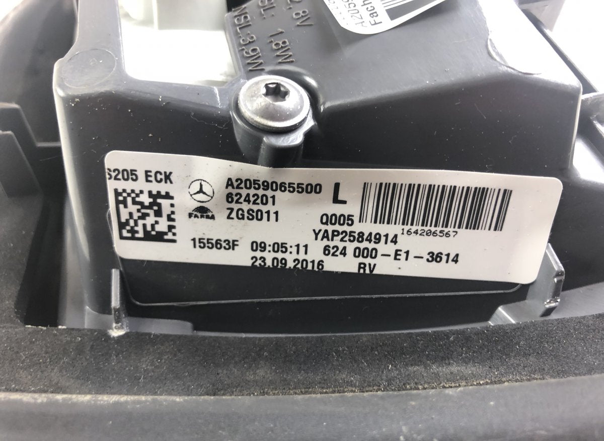 A2059065500 Inner tail light, left MERCEDES-BENZ C-CLASS (W205) (2013-2021)