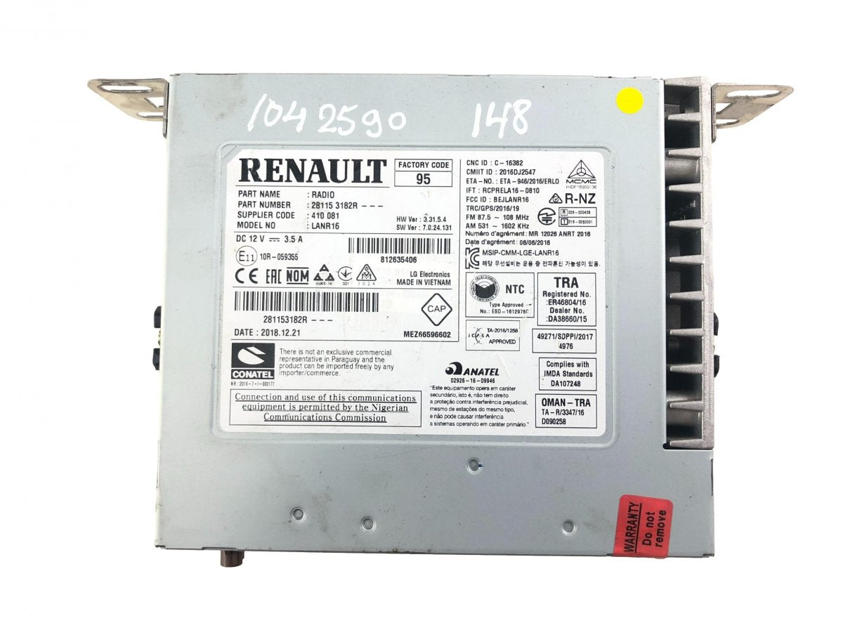 281153320R Radio RENAULT KADJAR (HA, HL) (2015-2022)