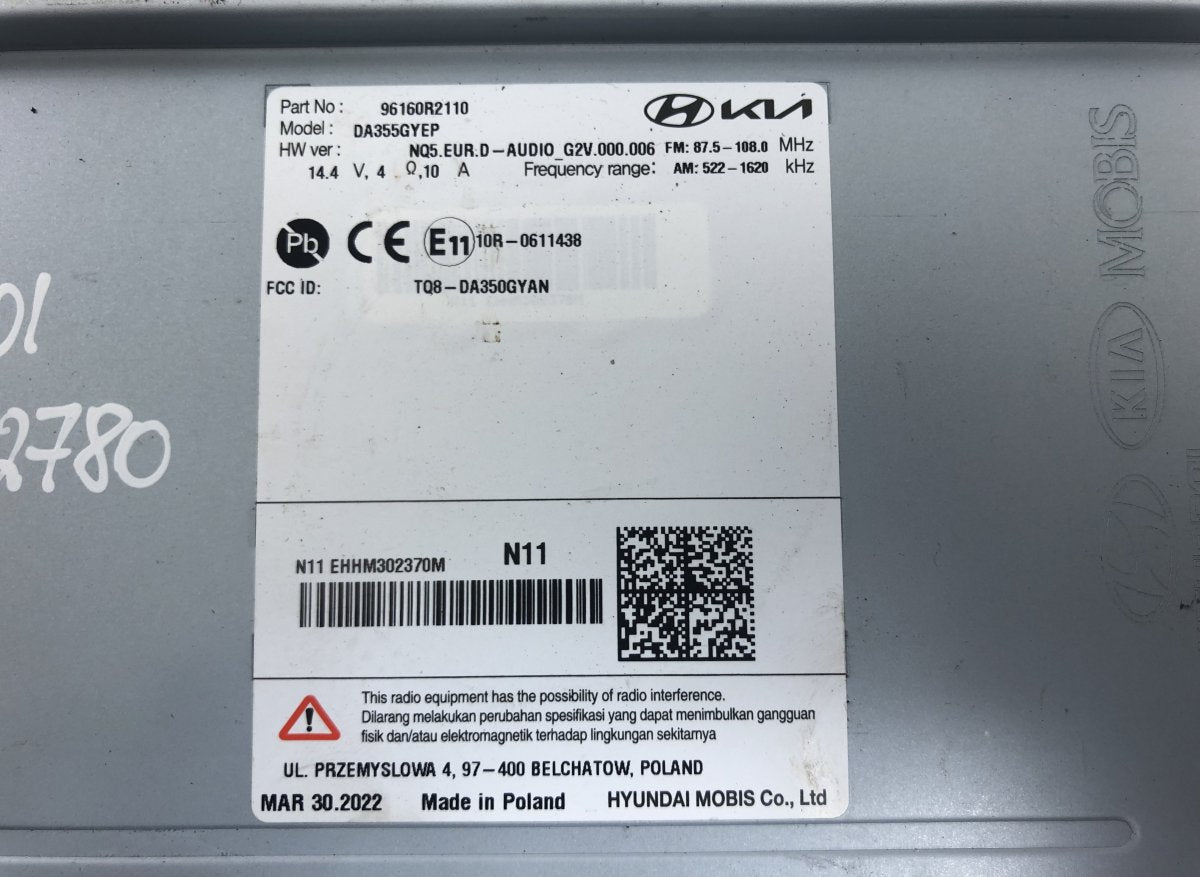 96160R2110 GPS Navigator CD - Player KIA SPORTAGE V (NQ5) (2021-)