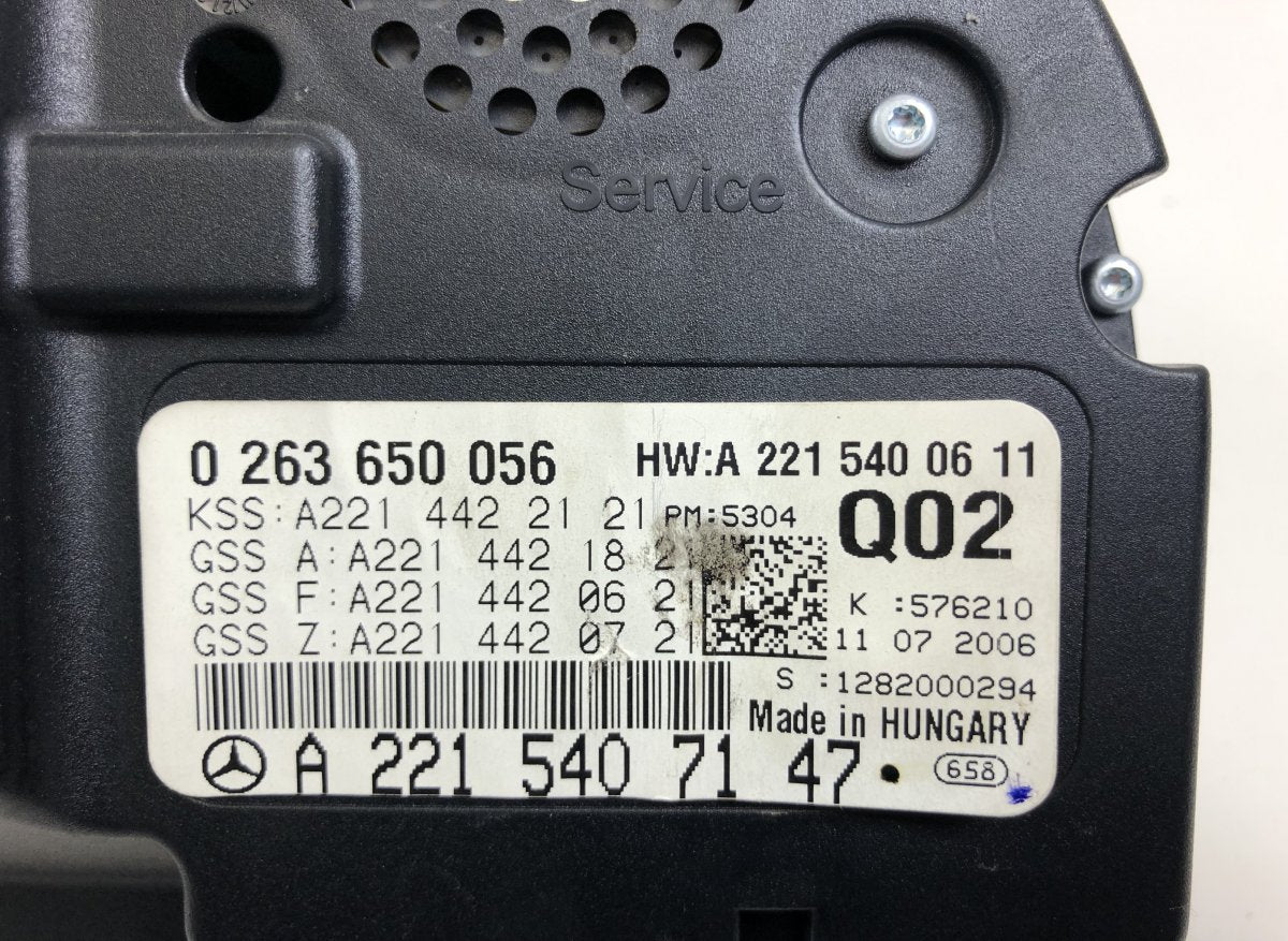 1036905326 0263650056 0263650228 0263650216 Instrument Cluster MERCEDES-BENZ S-CLASS (W221) (2005-2013)
