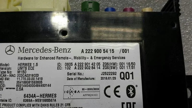 Mercedes E Class W238 Electronic Module A2229005415 Bluetooth Control Unit -