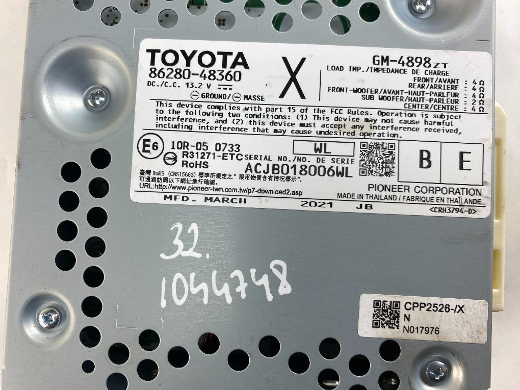8628048360 Audio amplifier LEXUS RX IV (AL20) (2015-2022)