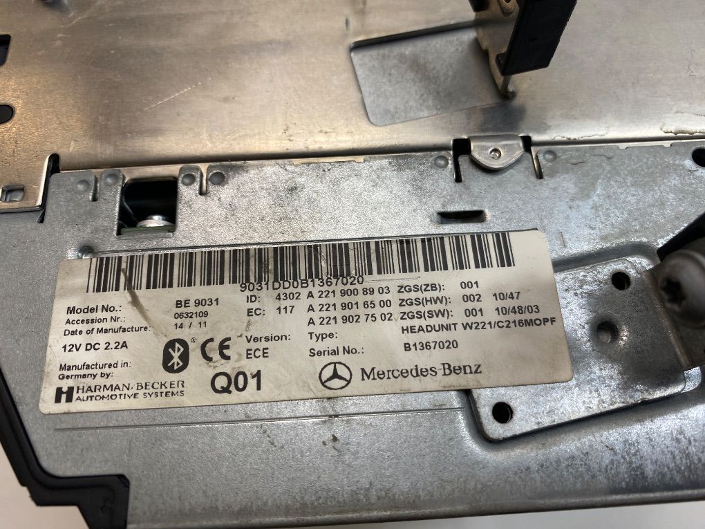 BE9031 CD Changer MERCEDES-BENZ S-CLASS (W221) (2005-2013)
