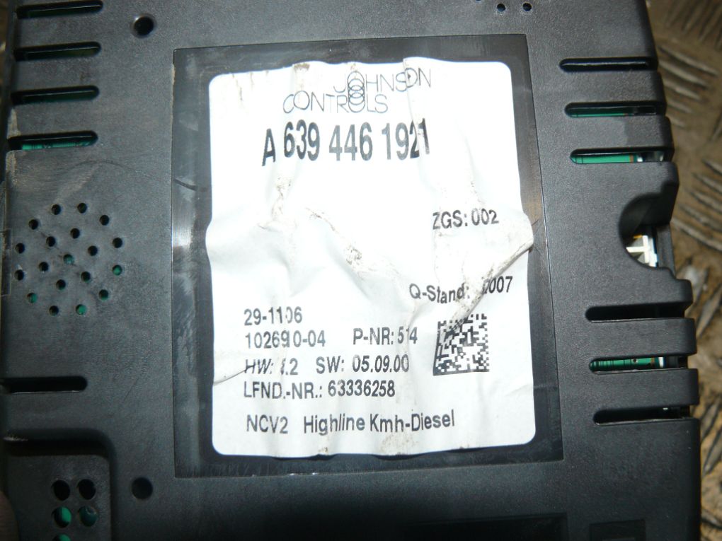 A6394461921 Instrument Cluster MERCEDES-BENZ VITO / VIANO (W639) (2003-2014)