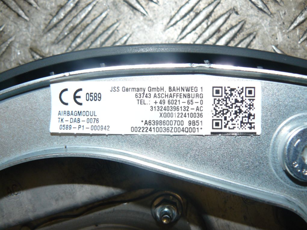 A6398600700 Steering Wheel Airbag MERCEDES-BENZ VITO / VIANO (W639) (2003-2014)
