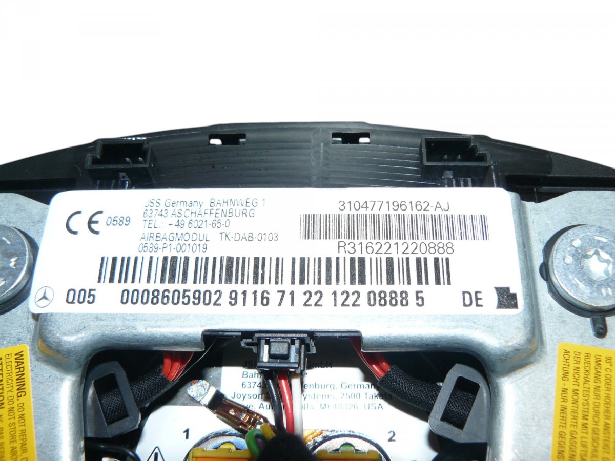 310477196162AJ Steering Wheel Airbag MERCEDES-BENZ E-CLASS (W212) (2009-2016)