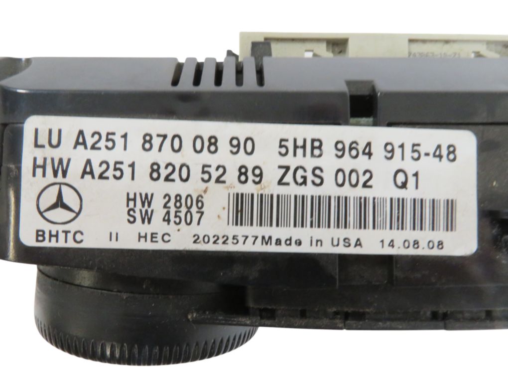 A2519000401 Heater control panel MERCEDES-BENZ GL-CLASS (X164) (2006-2012)