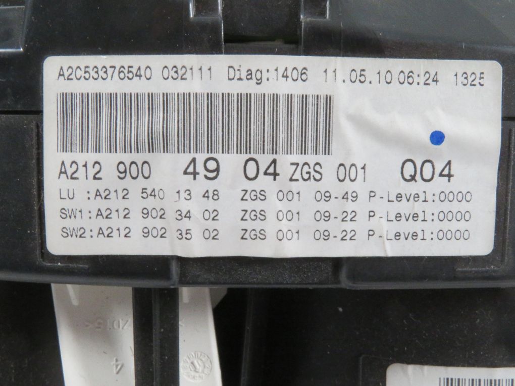 A2129004904 A2129003010 Instrument Cluster MERCEDES-BENZ E-CLASS (W212) (2009-2016)