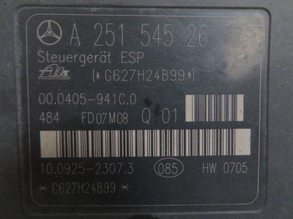 A1634300007 A1645458832 A2515452732 A2515454032 A2515453732 ABS hydraulic unit / pump MERCEDES-BENZ R-CLASS (W251) (2006-2013)