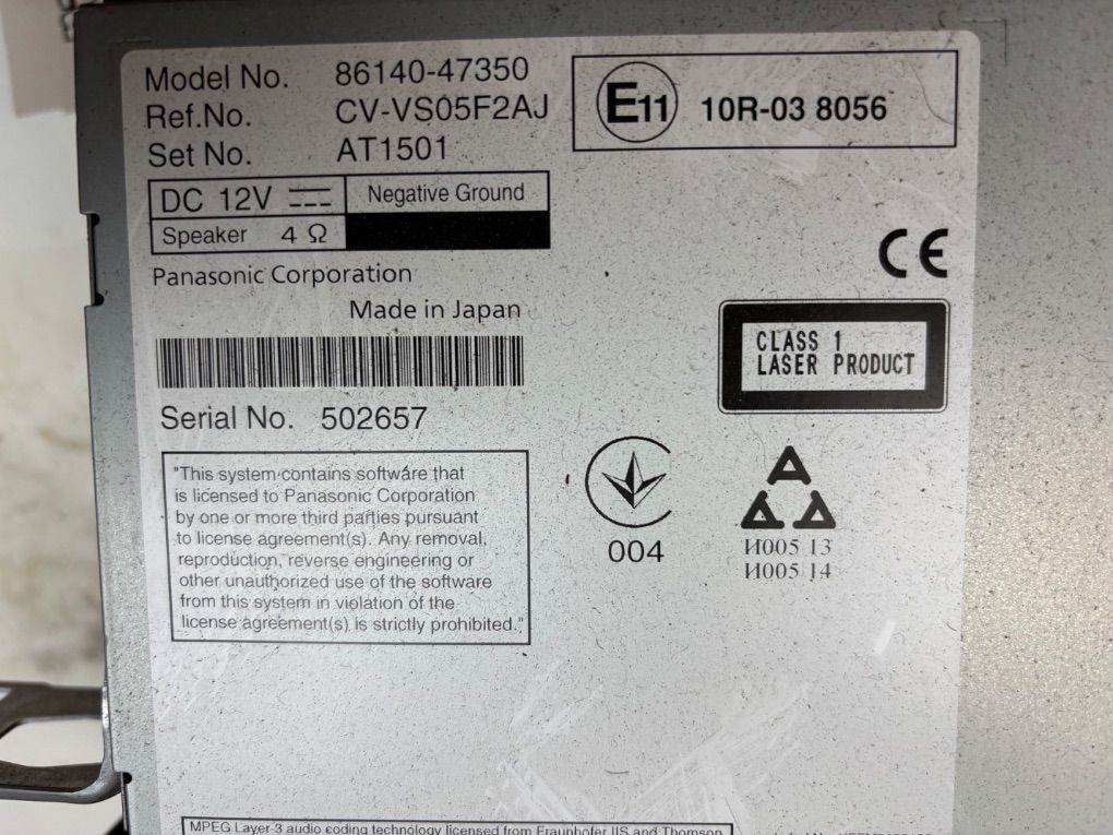 8614047350 Radio TOYOTA PRIUS IV (XW50) (2015-2022)