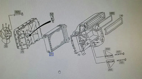 Mercedes G-Wagen W463 Heater Matrix A0028356201 Heat Exchanger Radiator