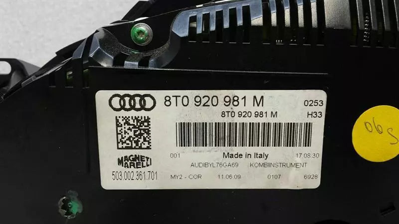 Audi S5 8T Instrument Cluster 8T0920981M Speedometer MPH 3.0 TFSI CAKA