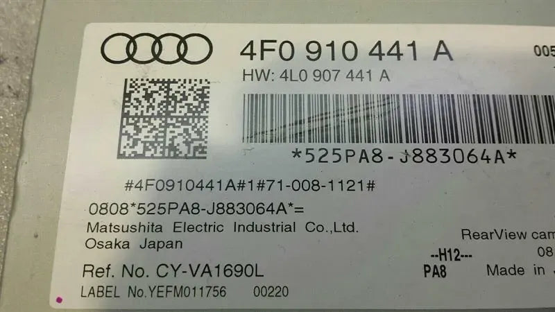 Audi RS6 4F A6 C6 Rear View Camera Module 4F0910441A Rear View Camera Control Unit